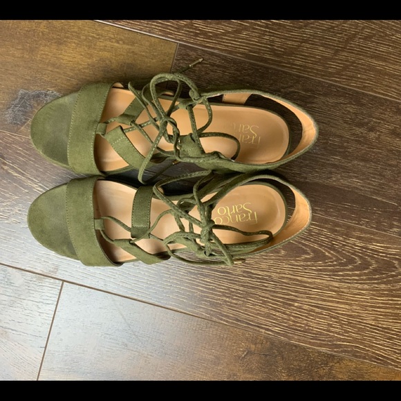 Franco Sarto Olive Suede Gladiator Sandals - Picture 3 of 5
